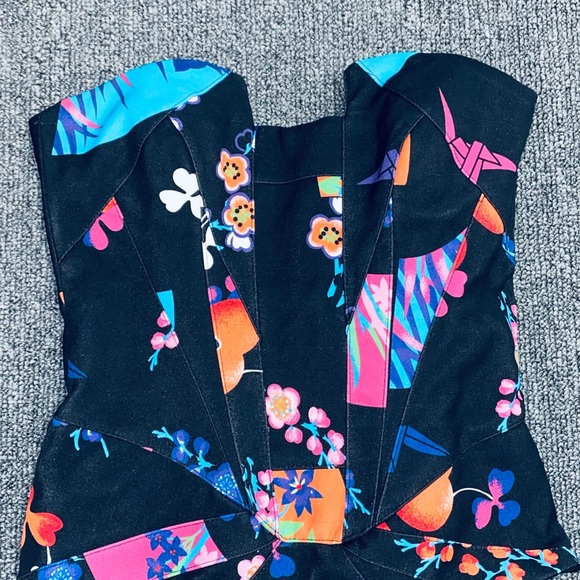 Iconic Versace for H&M Womens US 2 Floral Silk Corset Top Cut Out Back Rare NEW - Picture 10 of 15